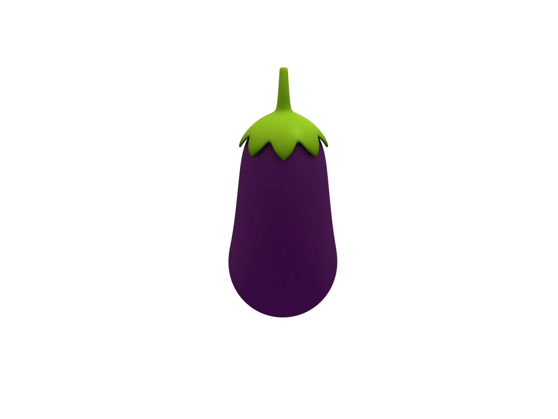 Eggplant Low-poly 3D model_3