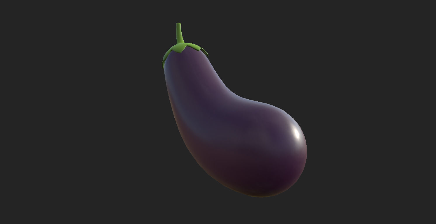 Eggplant Low-poly 3D model_16
