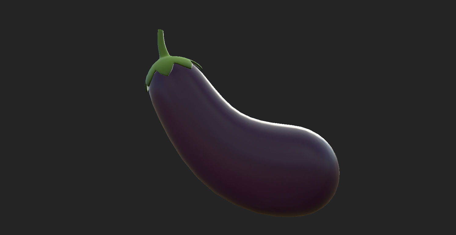 Eggplant Low-poly 3D model_17