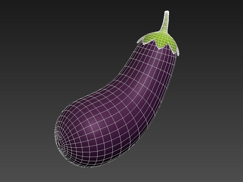 Eggplant Low-poly 3D model_9