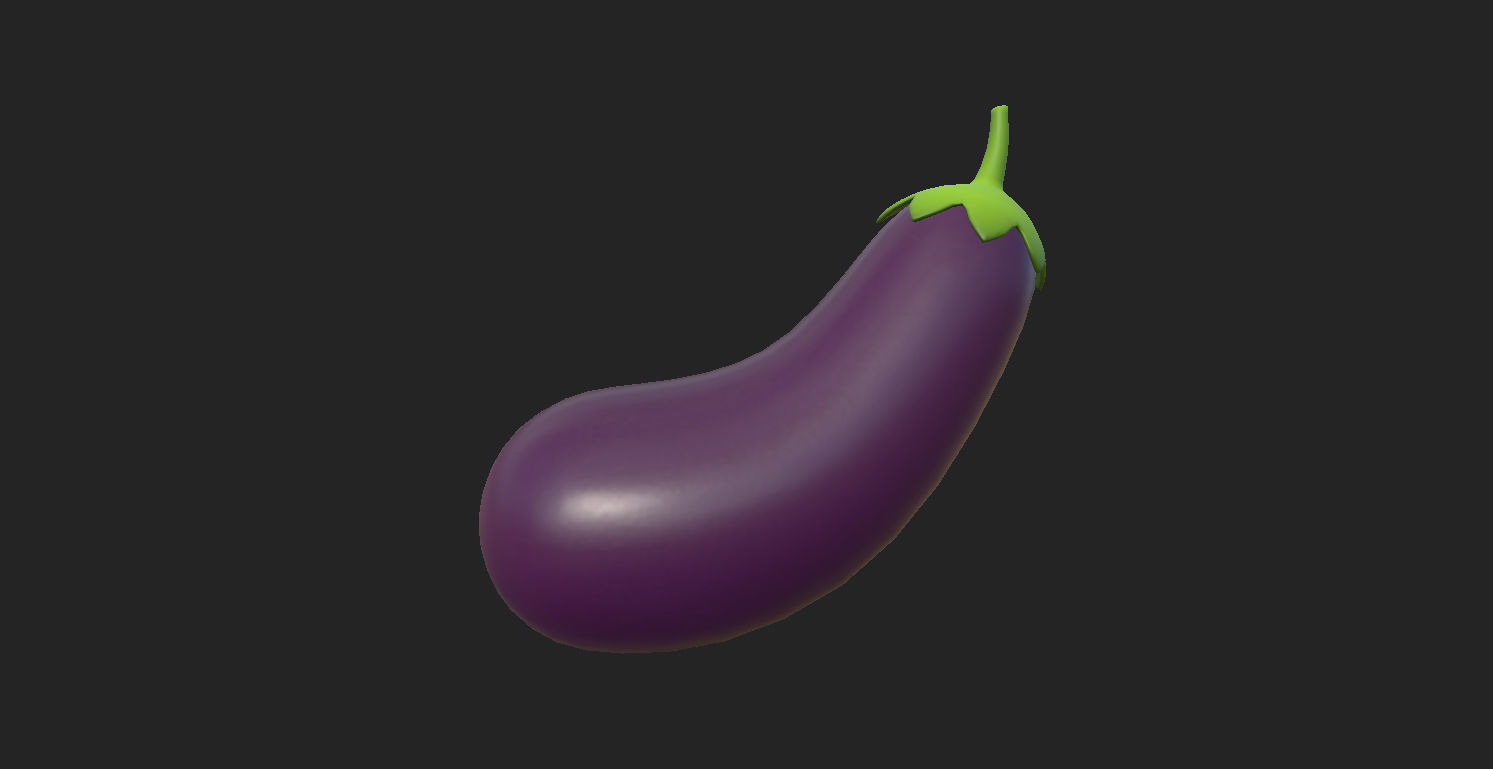 Eggplant Low-poly 3D model_14