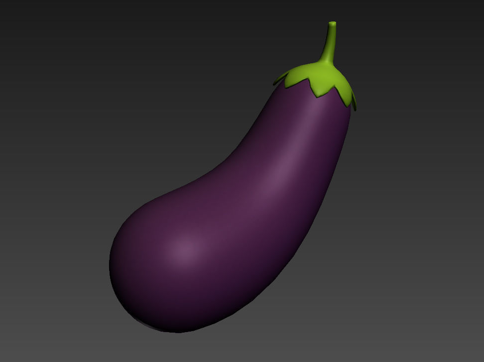 Eggplant Low-poly 3D model_7