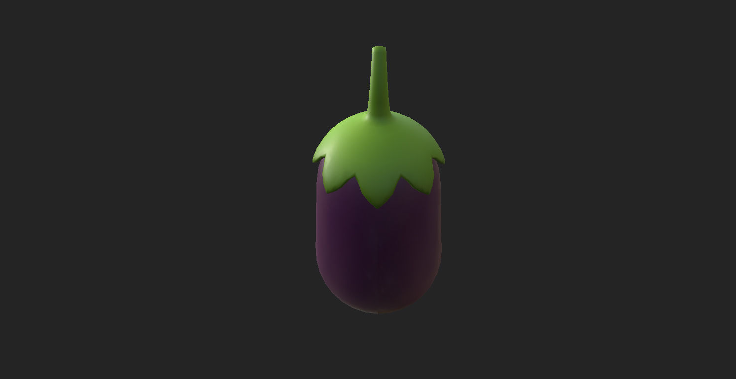 Eggplant Low-poly 3D model_19