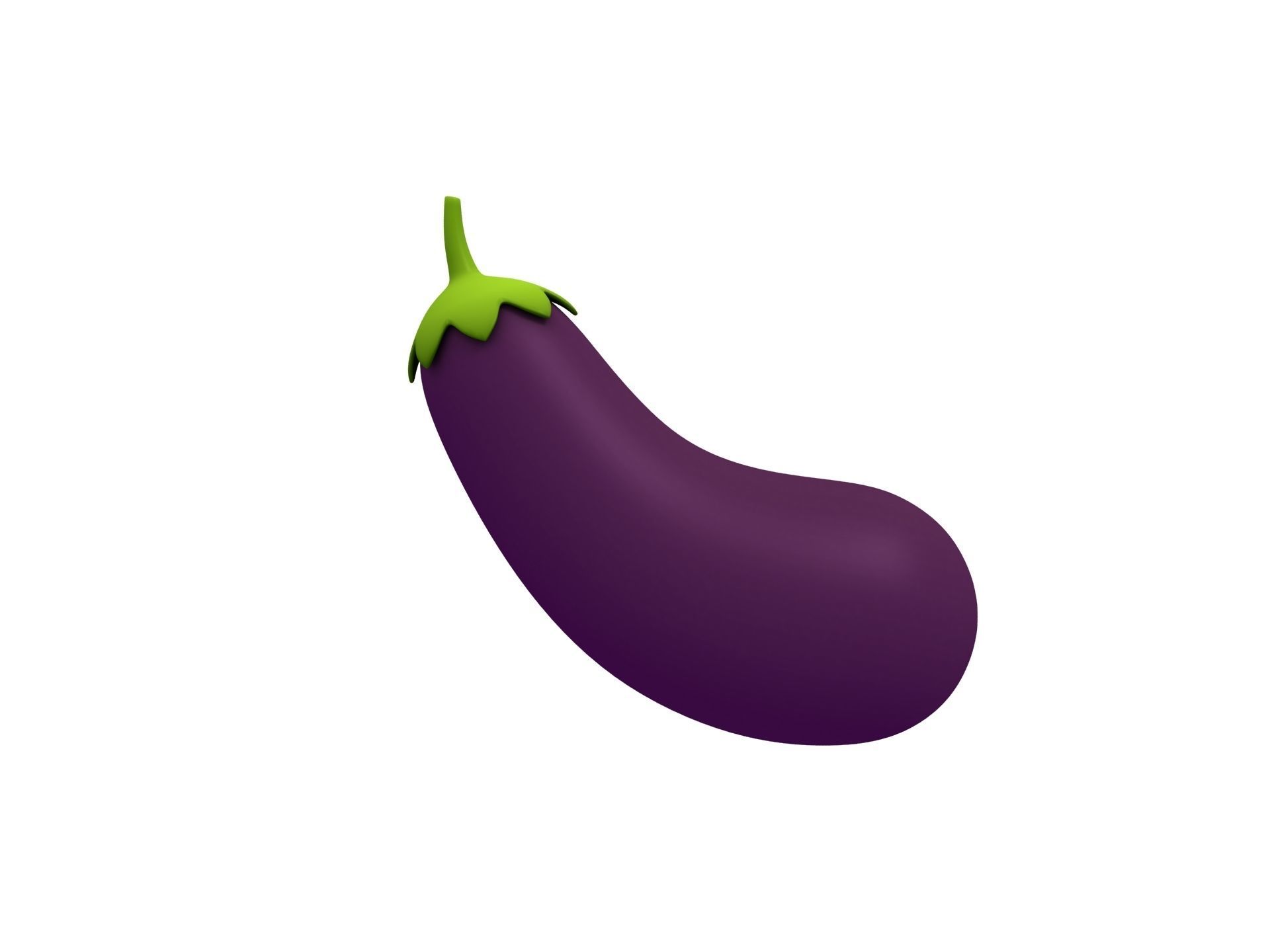 Eggplant Low-poly 3D model_2