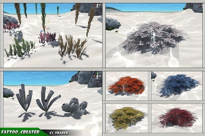 Under Water Plant Collection Pack Low Poly 3D Model Low-poly 3D model