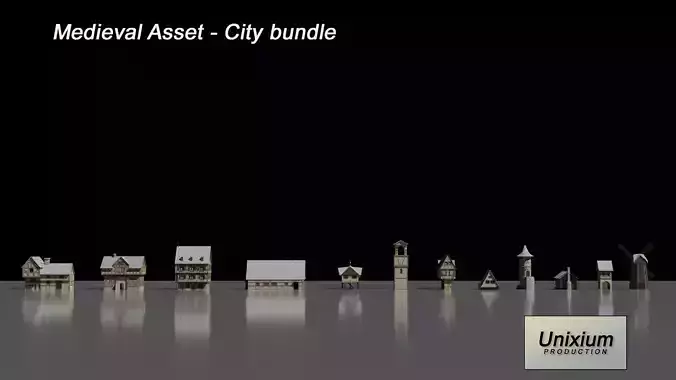 Medieval Village Bundle 01 Low-poly 3D model
