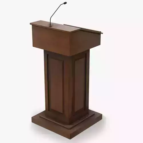 Podium wooden with microphone