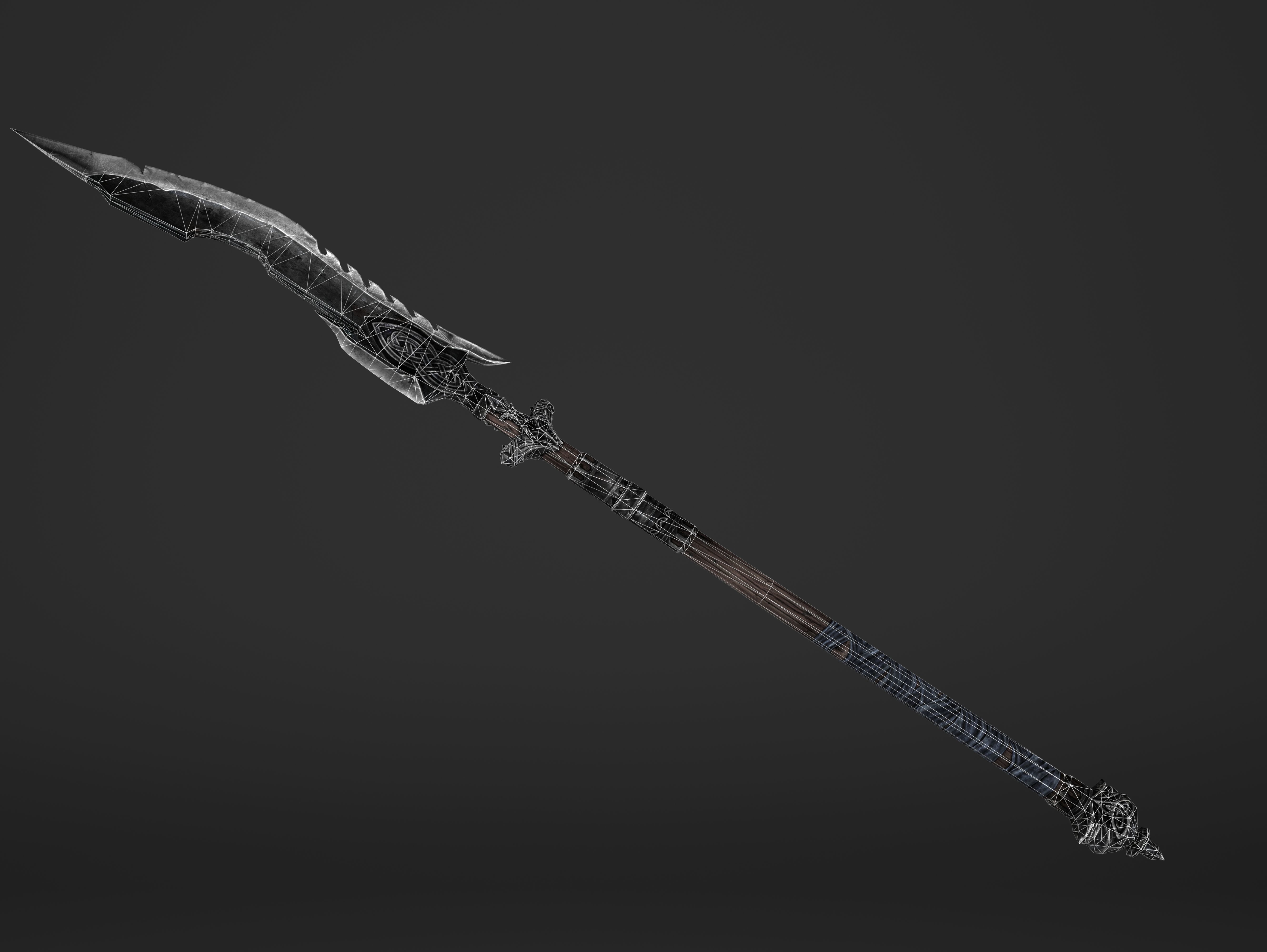 Saw Spear Head Low-poly 3D model_13