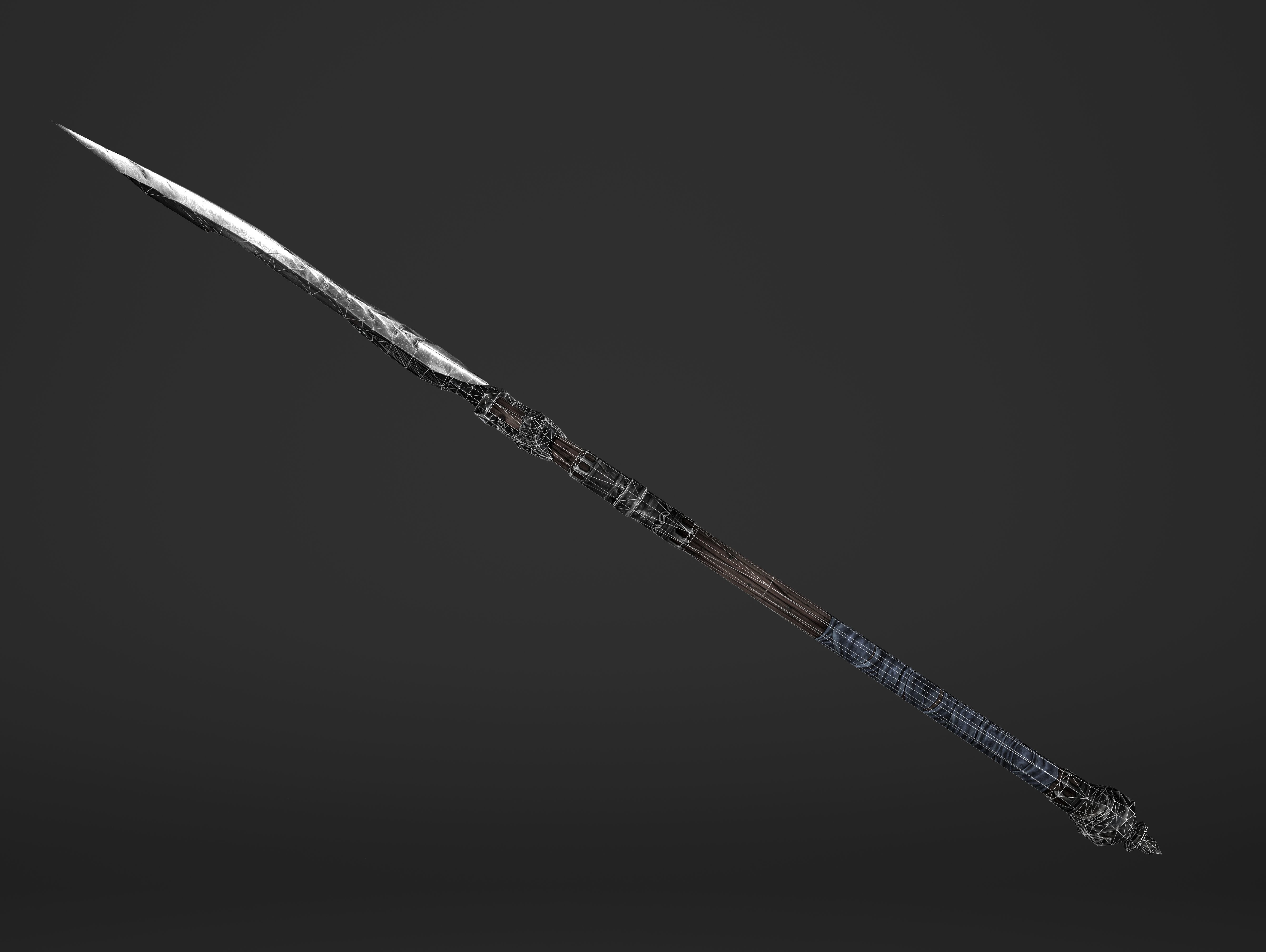Saw Spear Head Low-poly 3D model_7