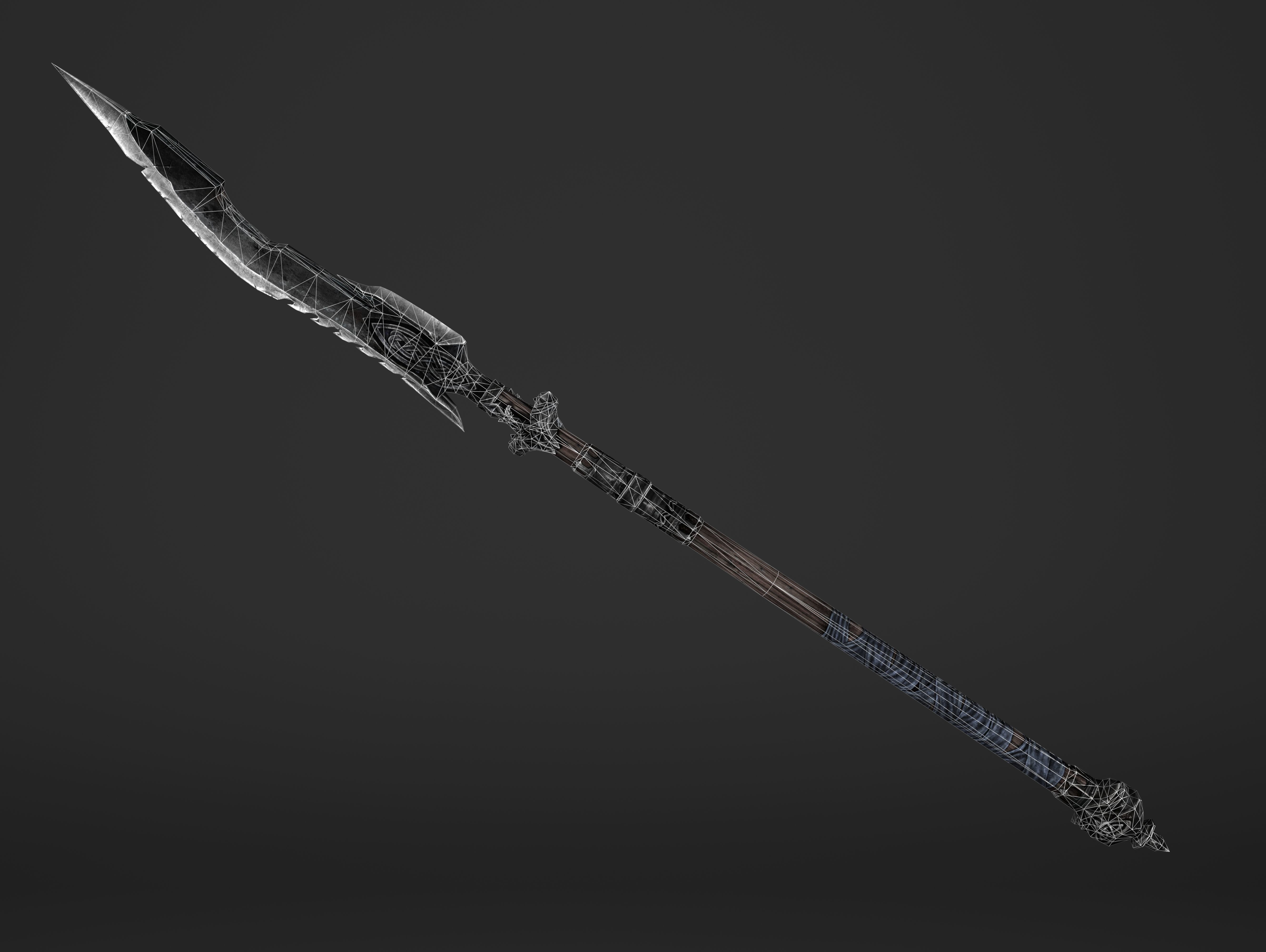 Saw Spear Head Low-poly 3D model_19