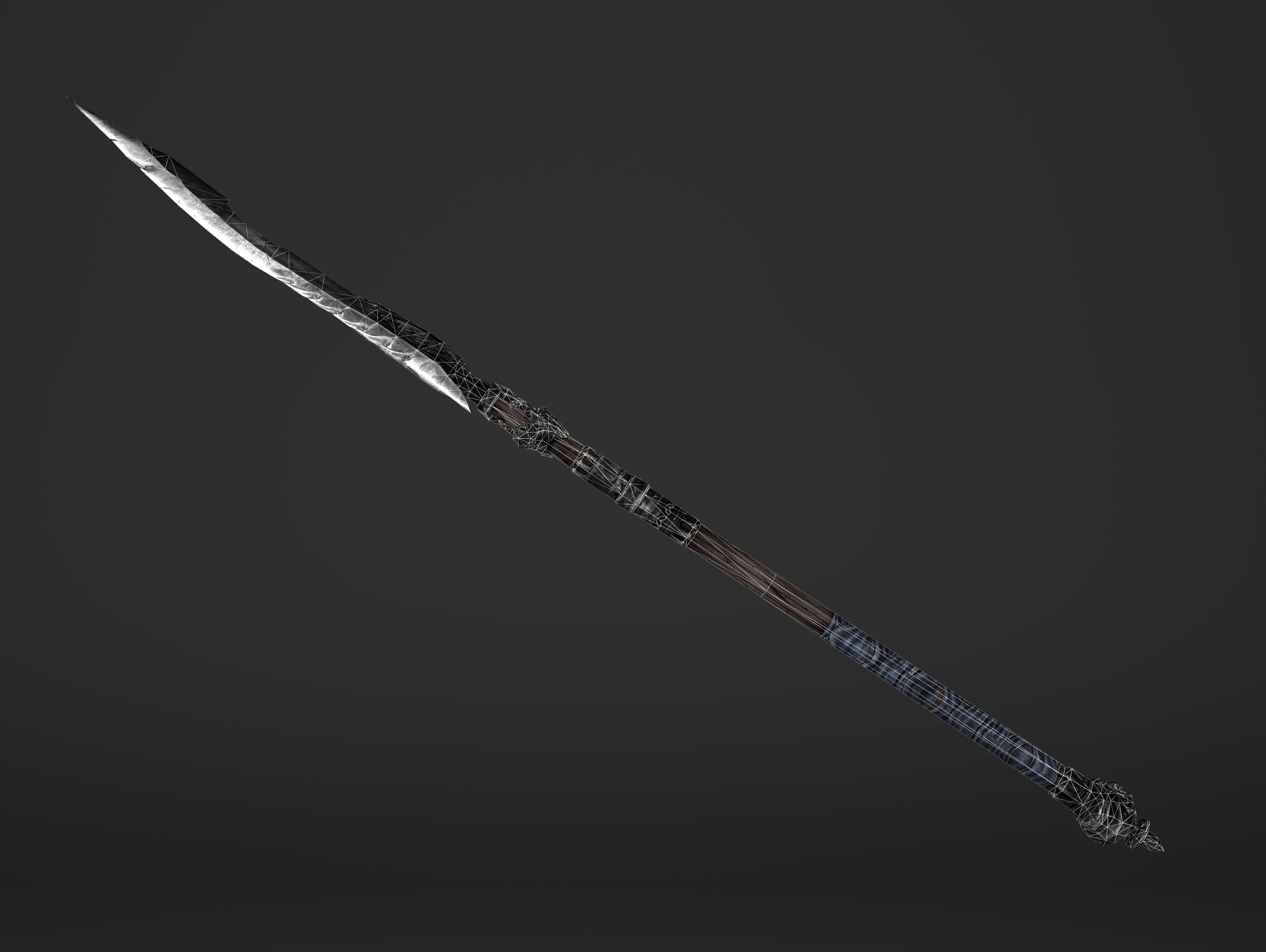 Saw Spear Head Low-poly 3D model_5