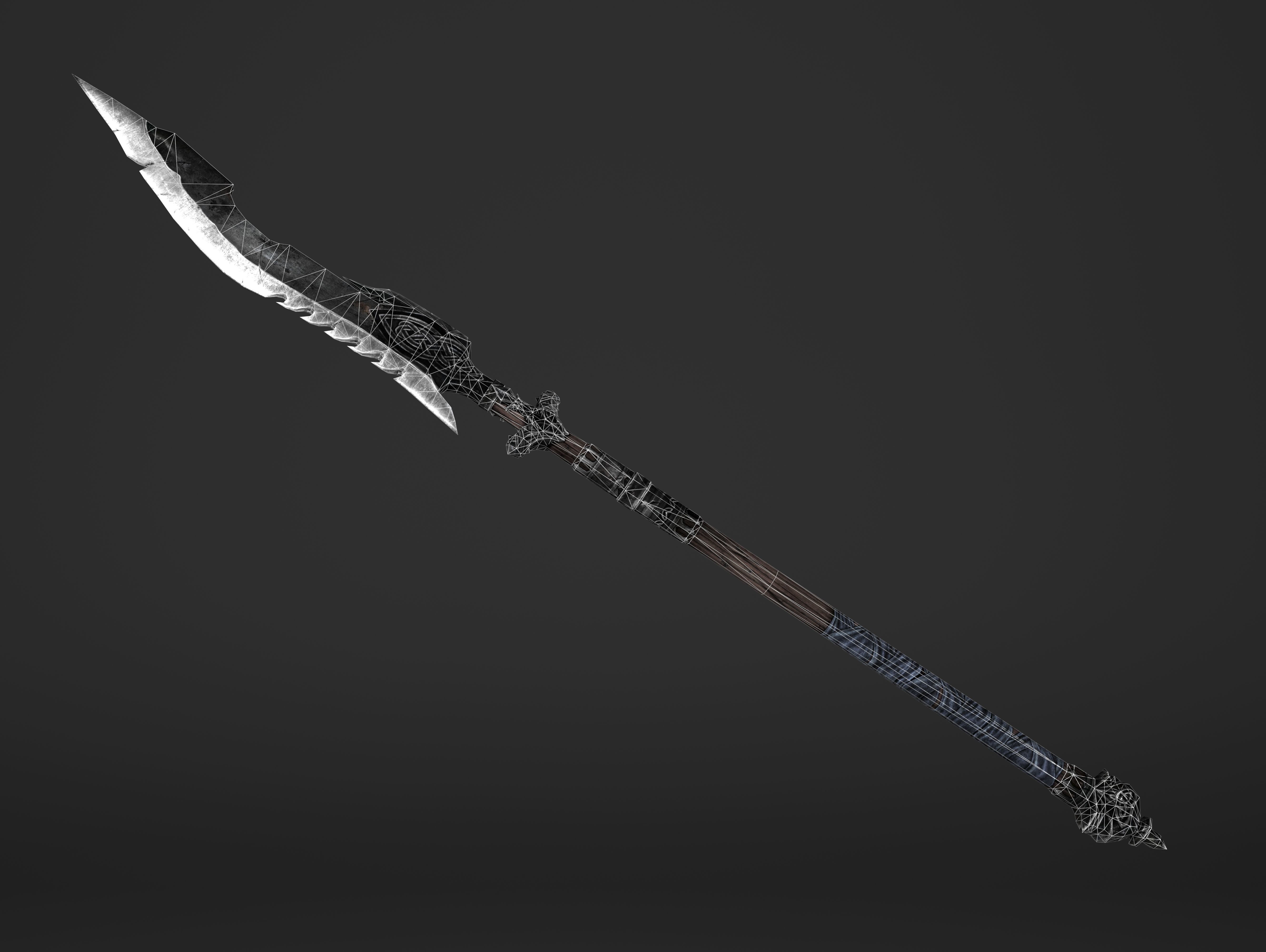 Saw Spear Head Low-poly 3D model_3