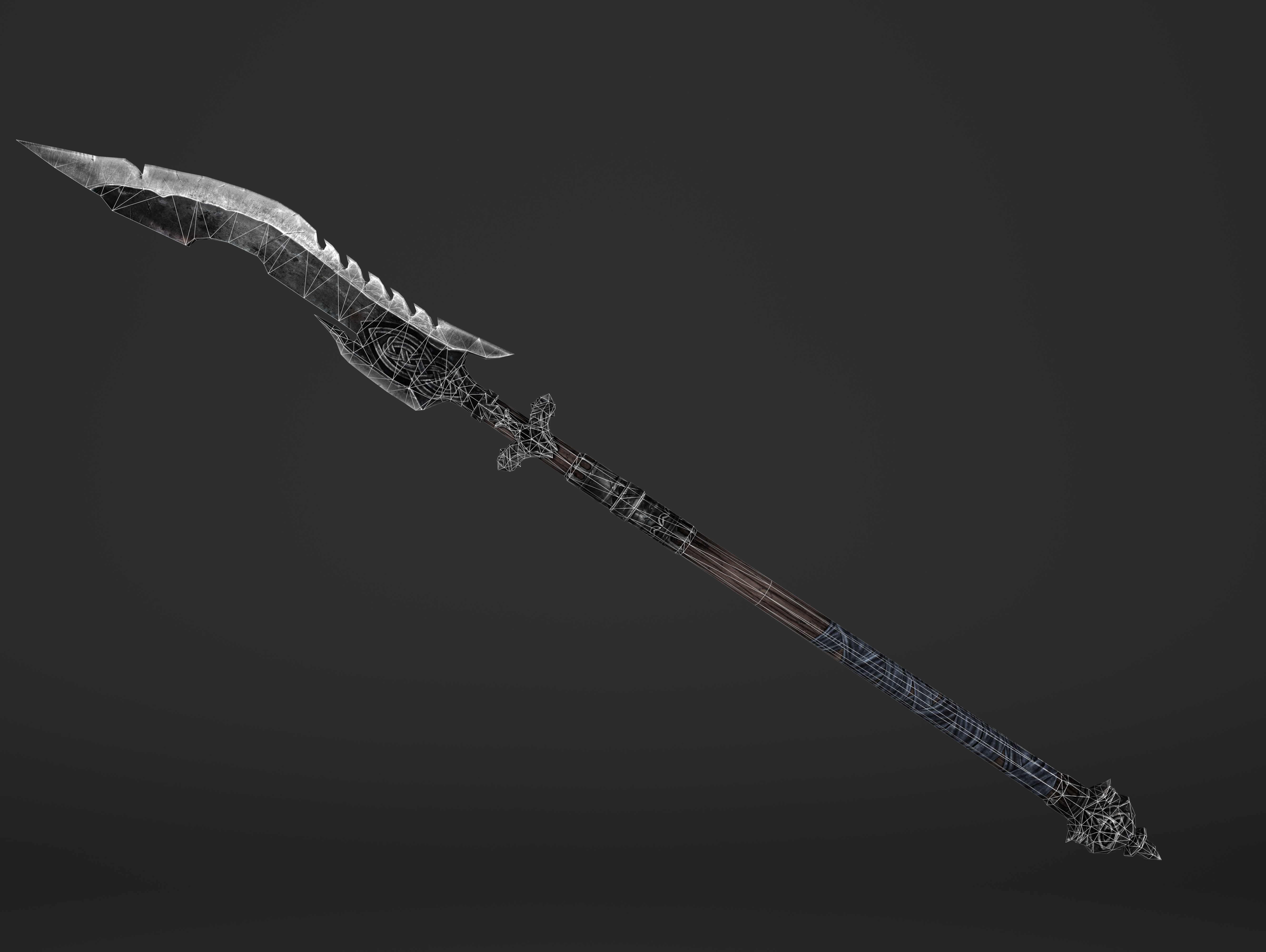 Saw Spear Head Low-poly 3D model_11