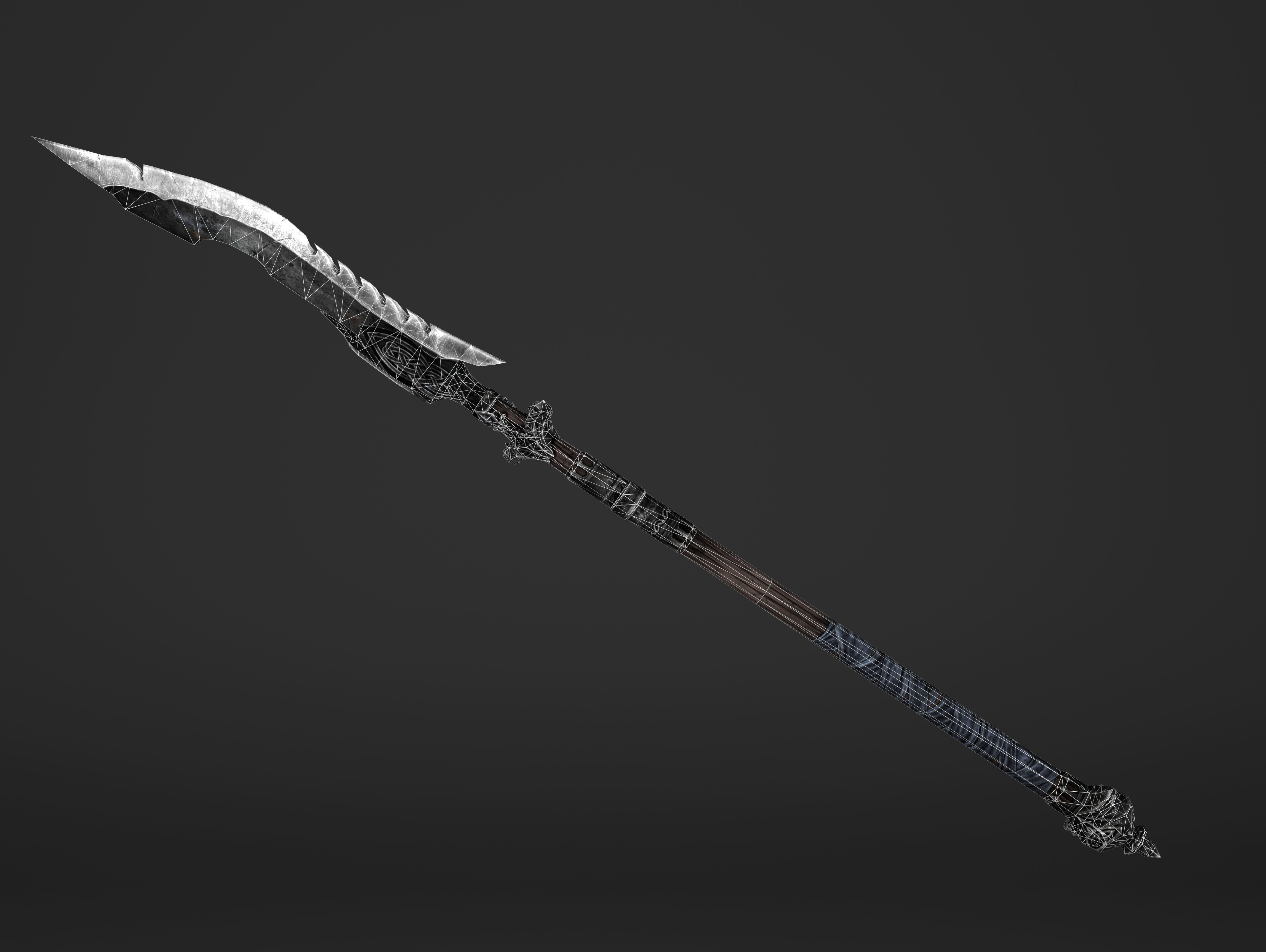 Saw Spear Head Low-poly 3D model_9