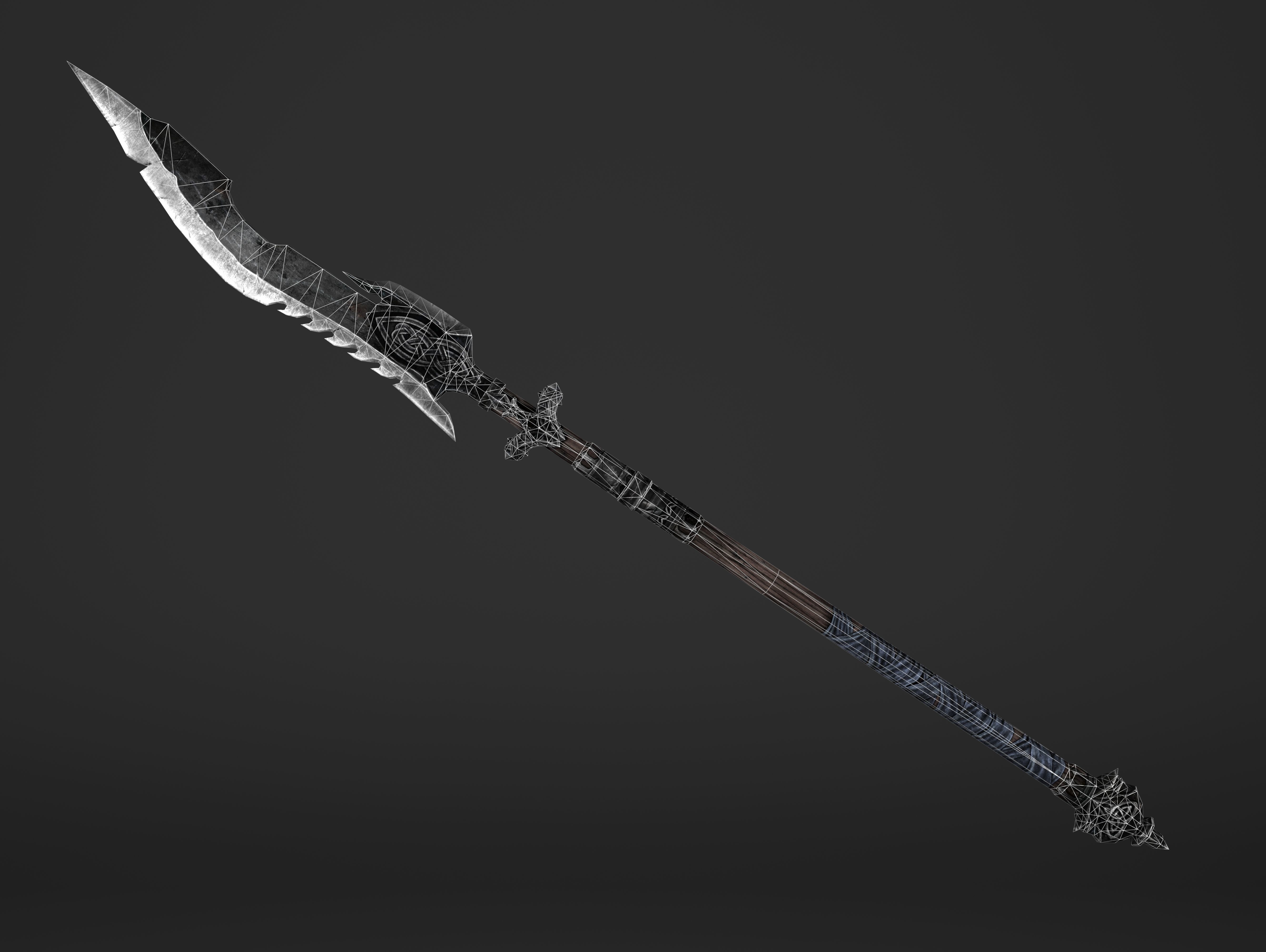 Saw Spear Head Low-poly 3D model_21