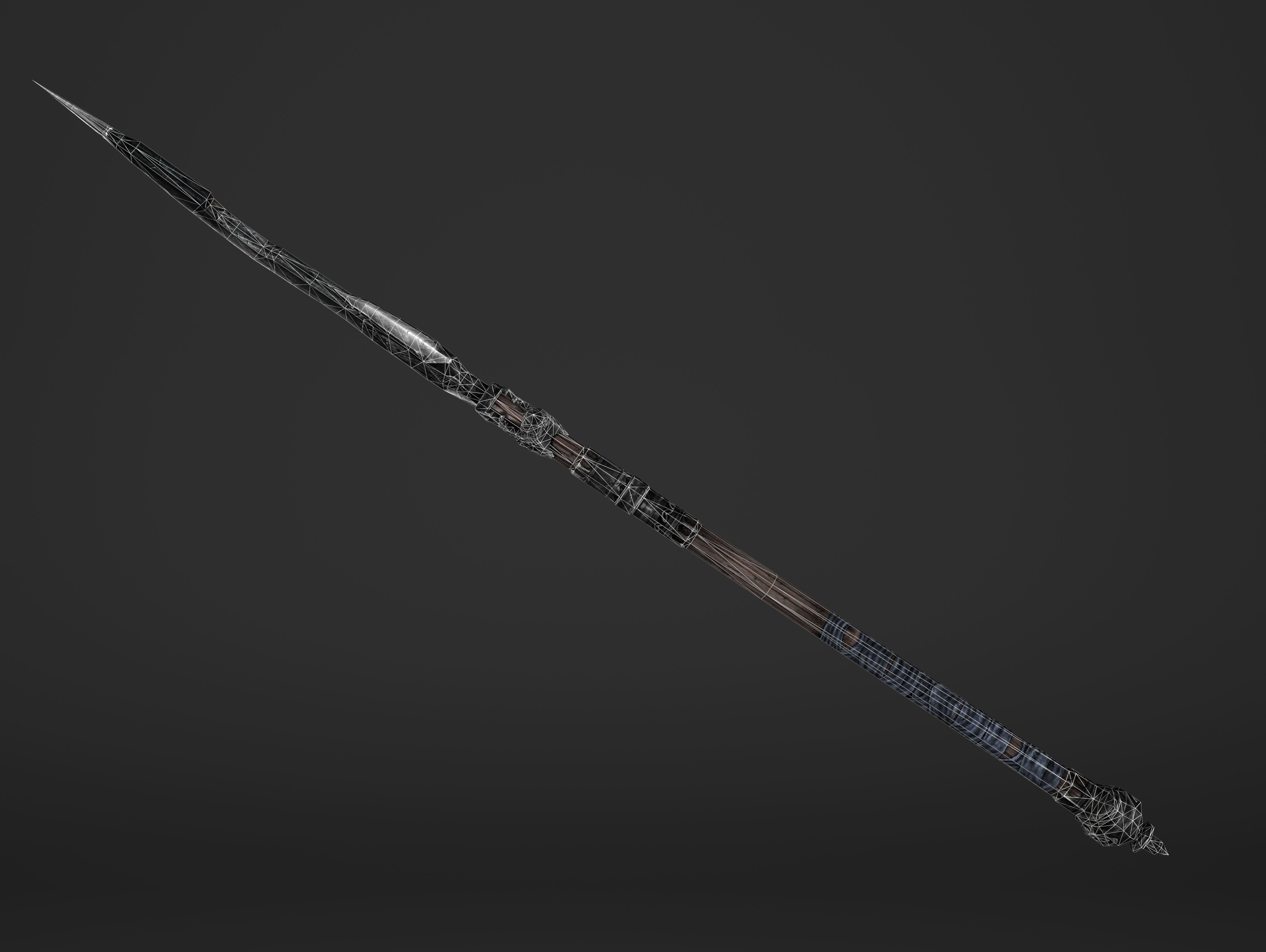 Saw Spear Head Low-poly 3D model_17
