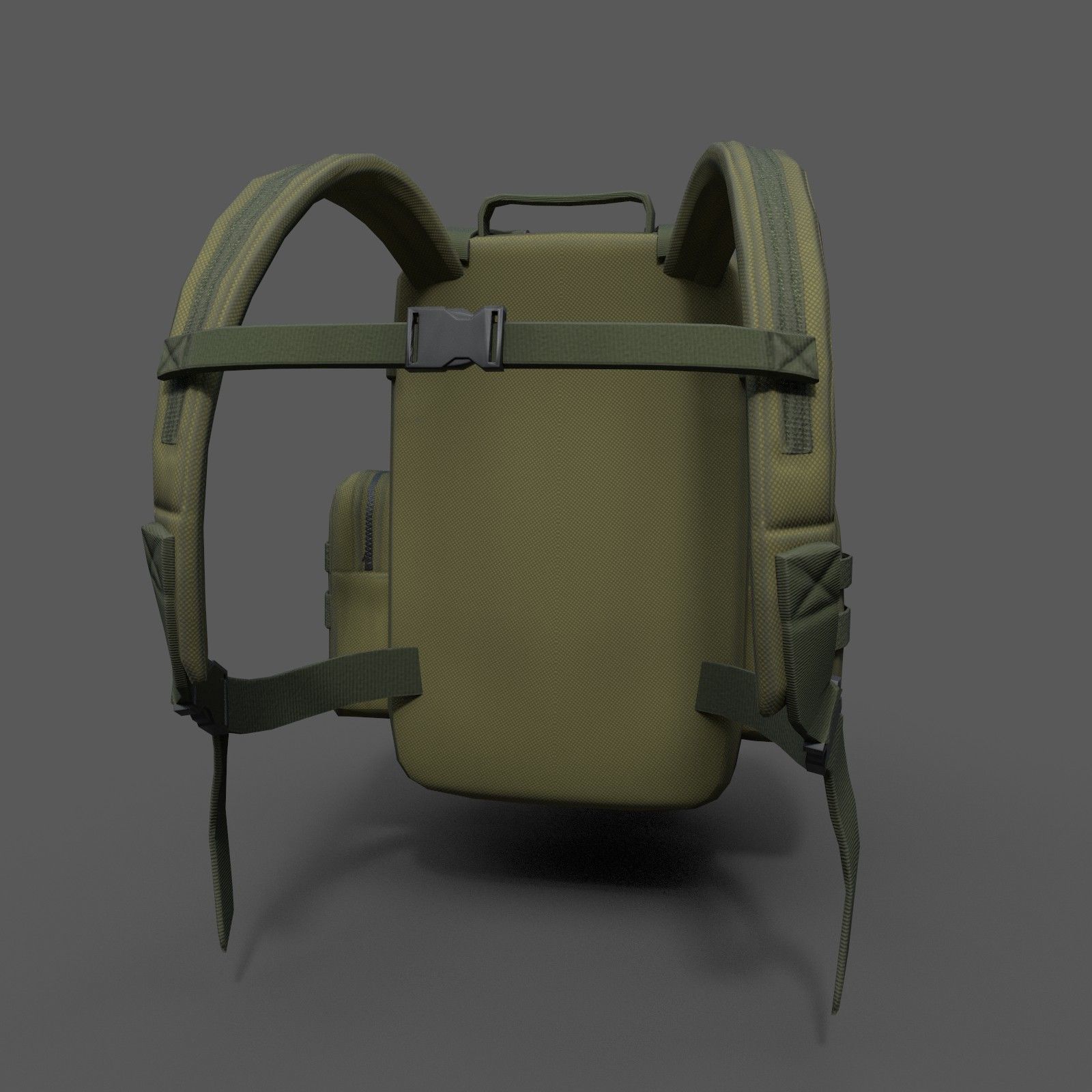 Bagpack human scifi military Low-poly 3D model_3