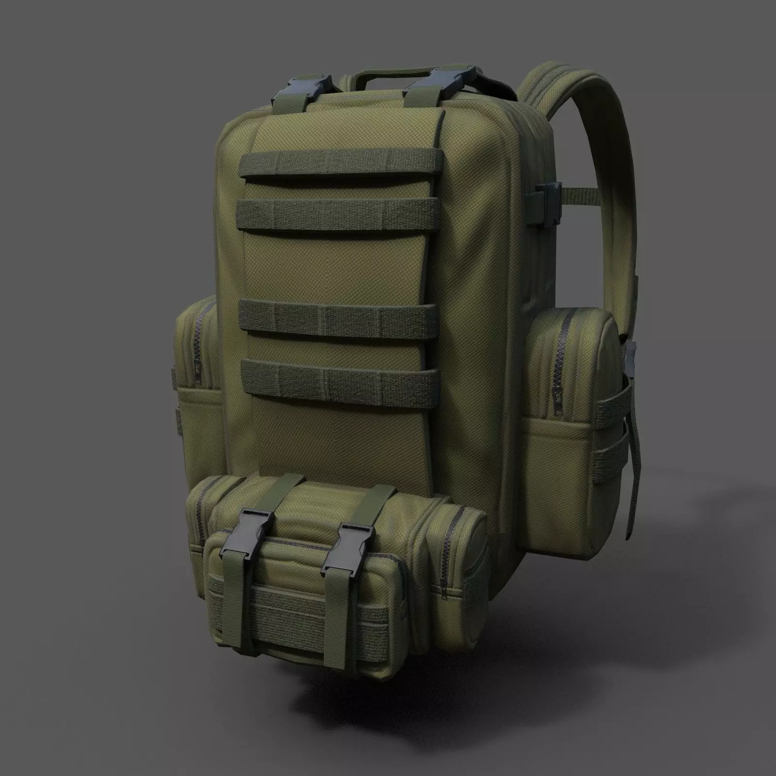 Bagpack human scifi military Low-poly 3D model_0