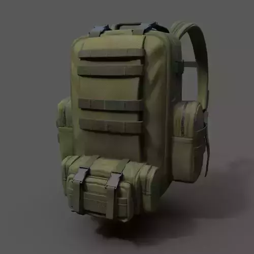 Bagpack human scifi military Low-poly 3D model Bagpack human scifi military Low-poly 3D model