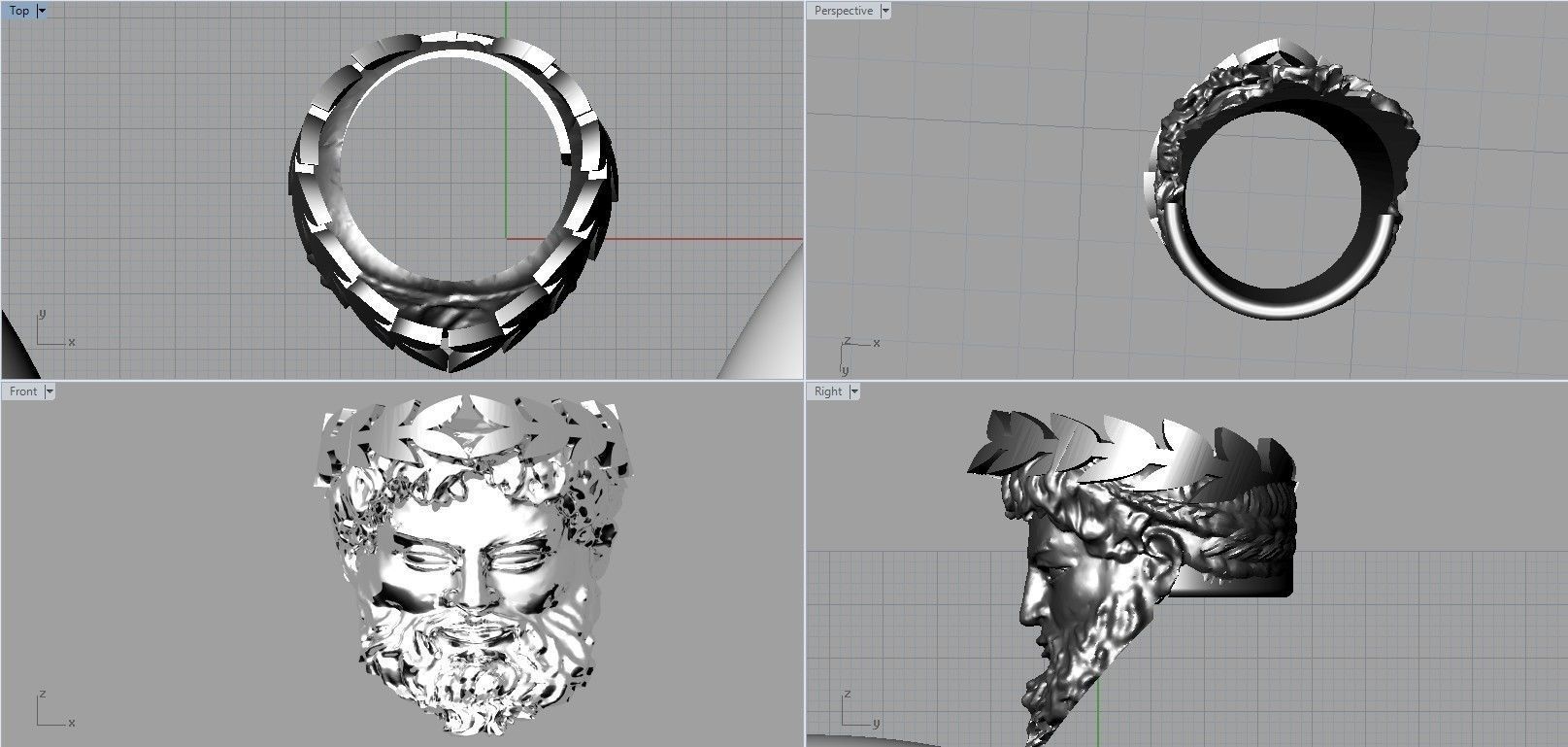 zeus ring 21mm 3D print model_1