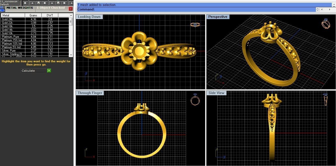 Ring floral  3D print model_3