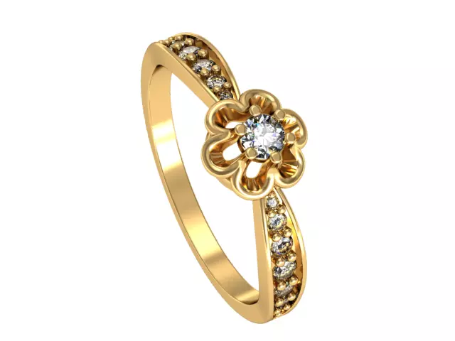 Ring floral  3D print model_0