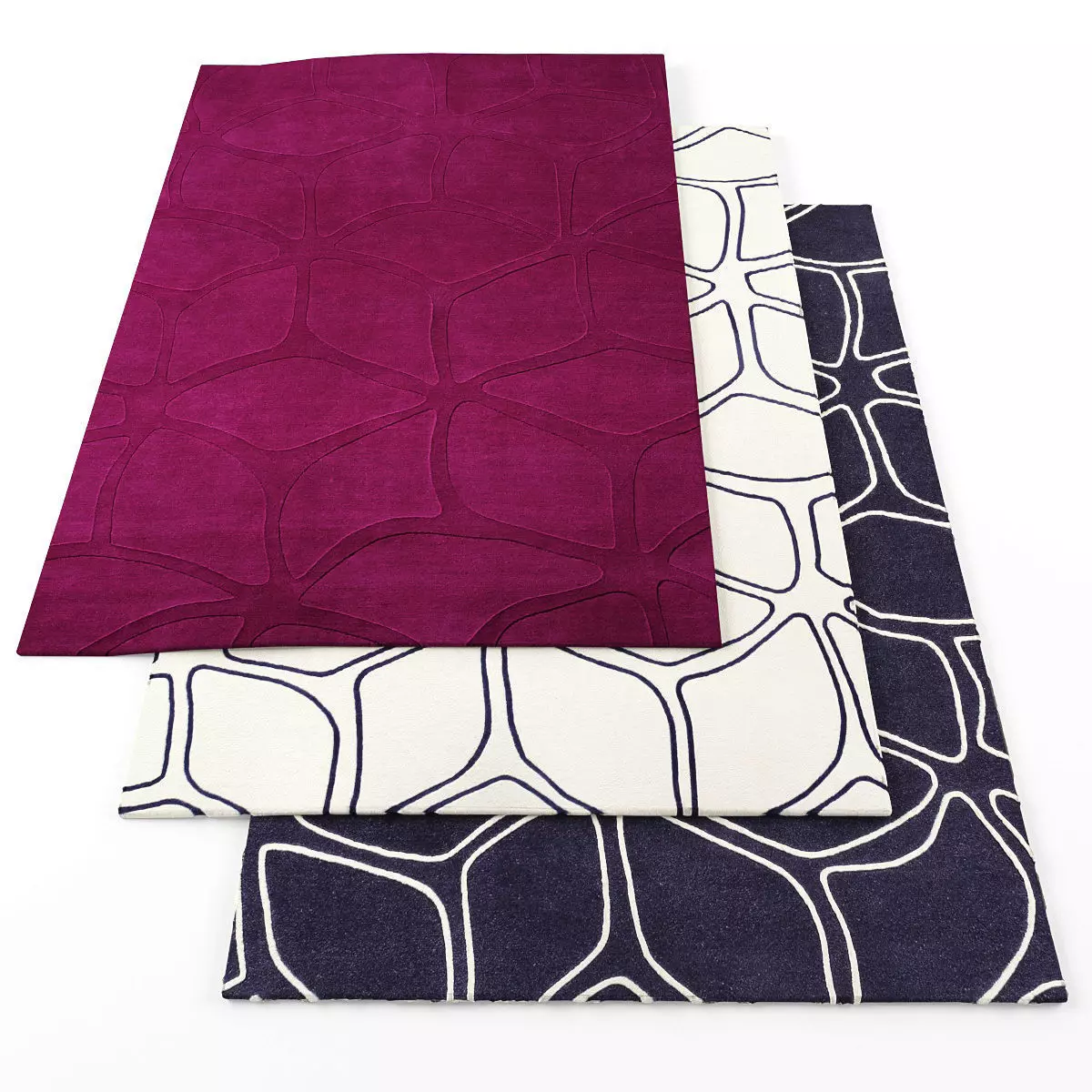 Rugs-465 three rugs Low-poly 3D model_0