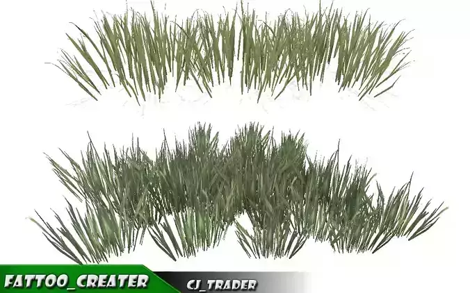 Thick Grass Natural Environment 3D Model