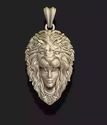 Girl lion pendant