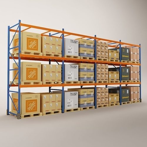 Warehouse Rack Storage 07  3D model
