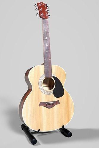 Acoustic Guitar Free low-poly 3D model