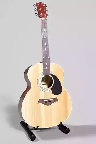 Acoustic Guitar Free low-poly 3D model