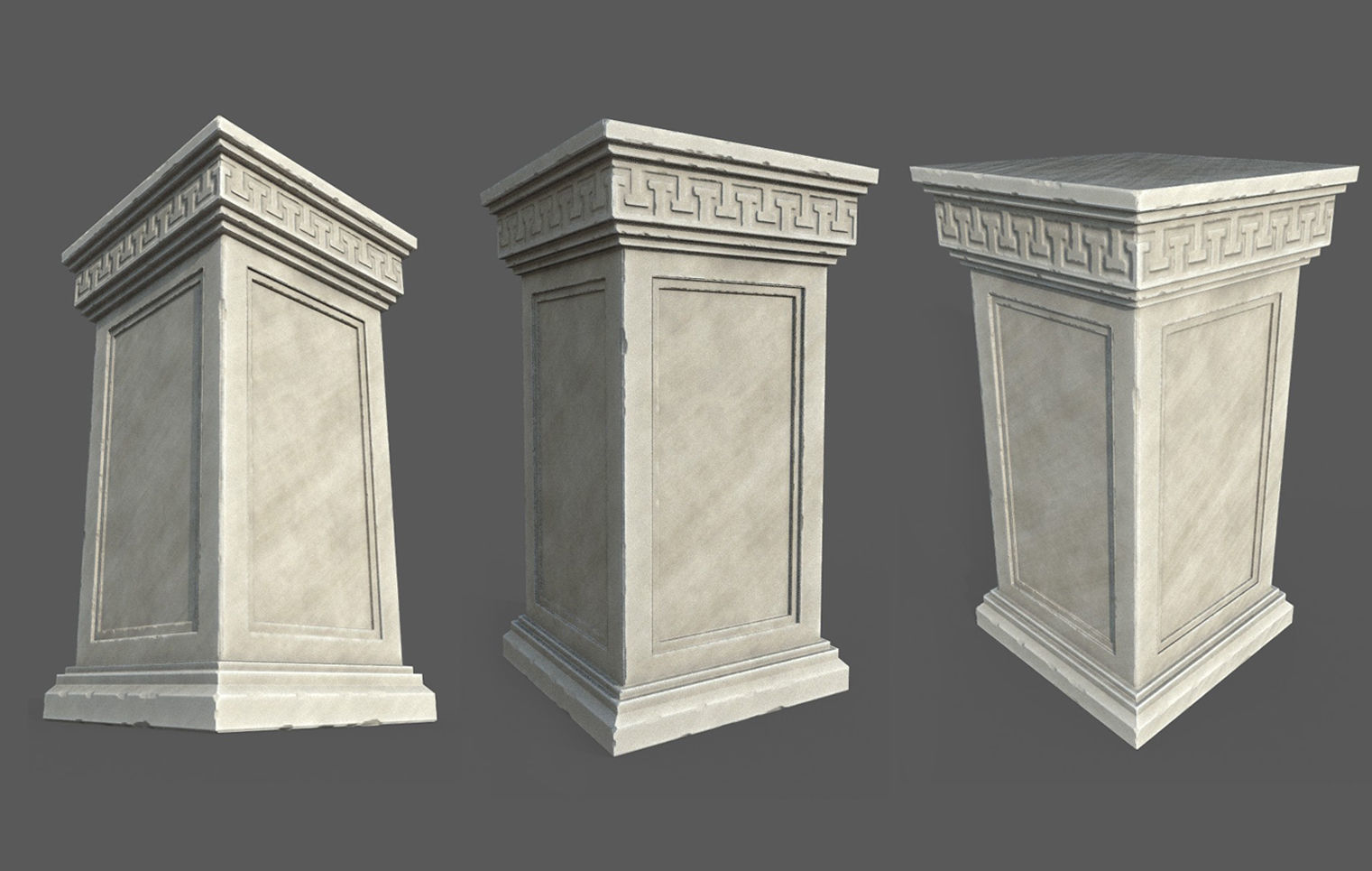 Roman Statue Holder Decoration Low-poly 3D model_1