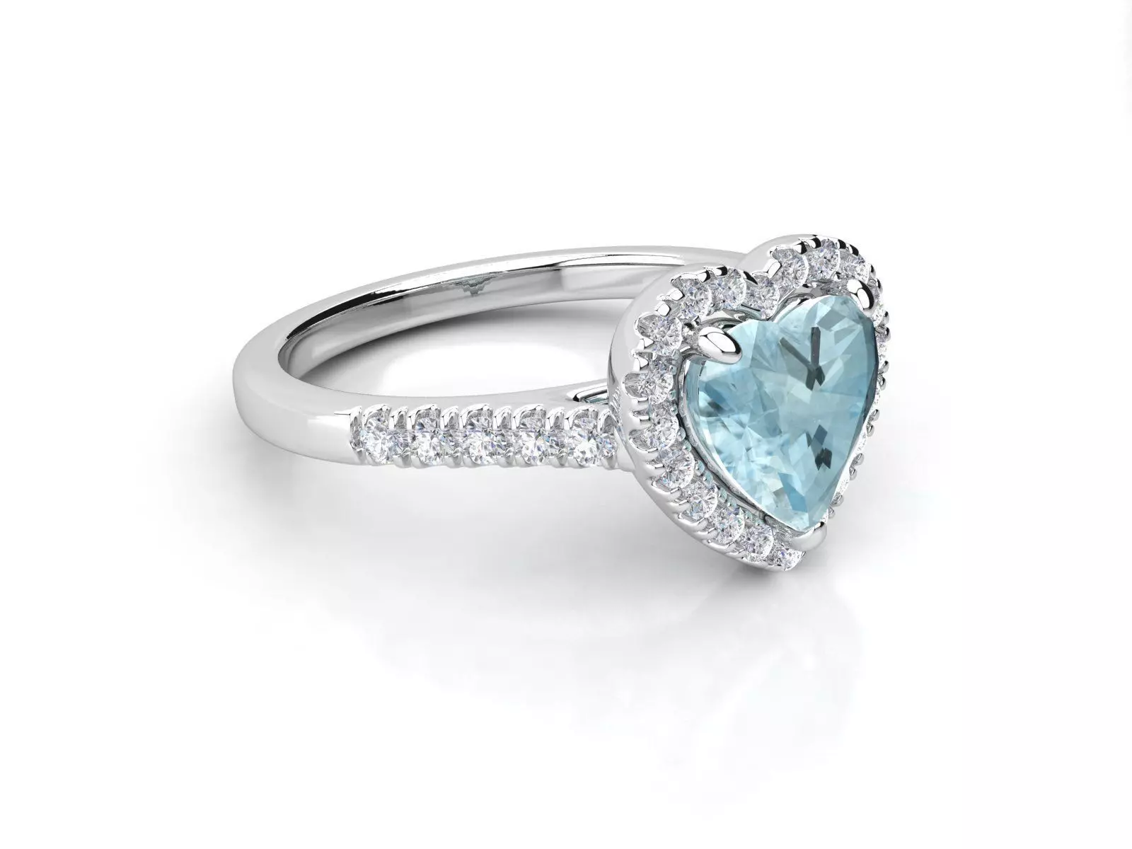 HS R030 engagement ring gemstone diamond heart halo 3D print model_0