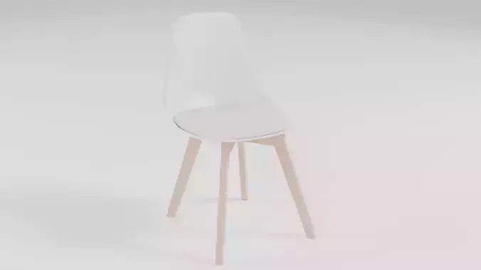 Contemporary simple wooden chair - 001 3D model