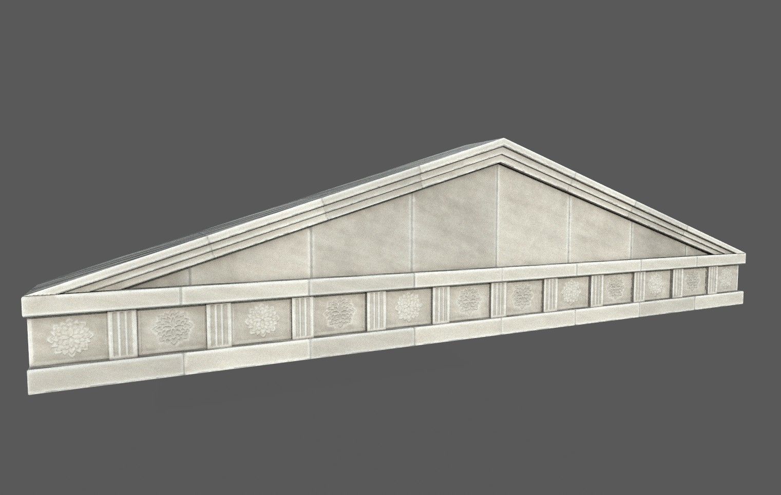 Roman Temple Low-poly 3D model_6
