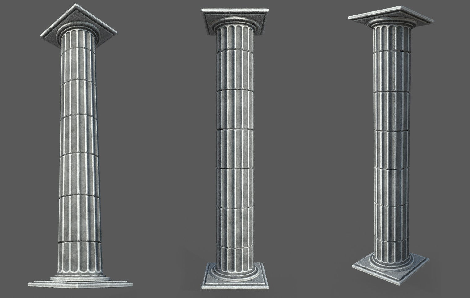 Roman Temple Low-poly 3D model_3