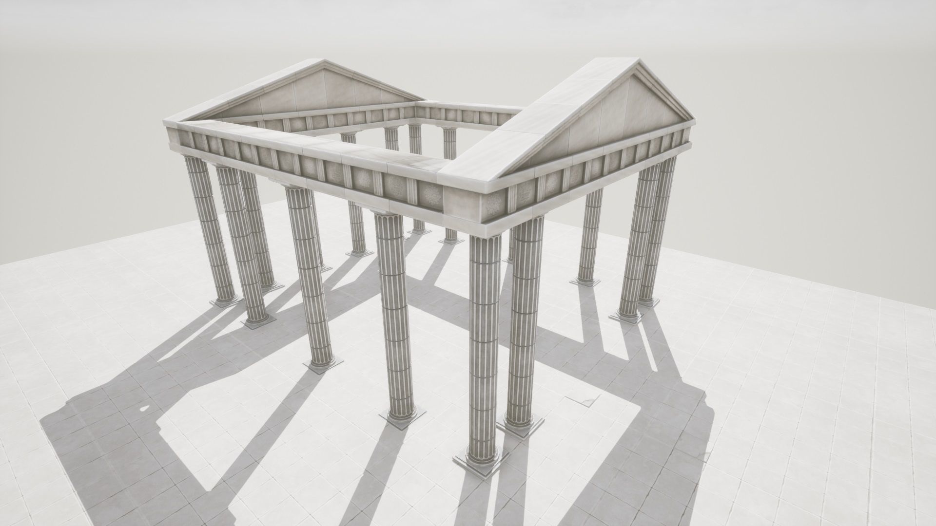 Roman Temple Low-poly 3D model_2
