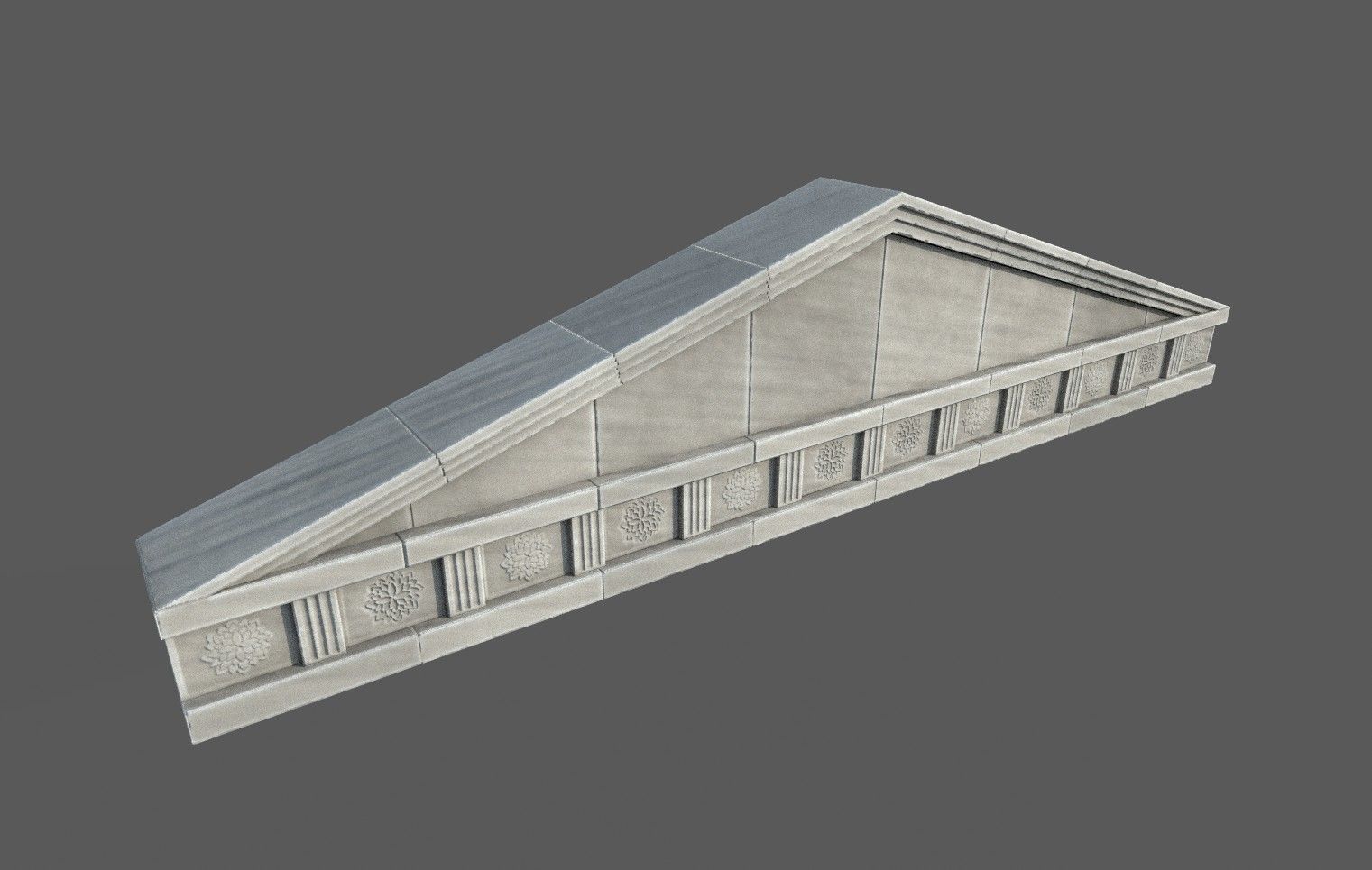 Roman Temple Low-poly 3D model_8