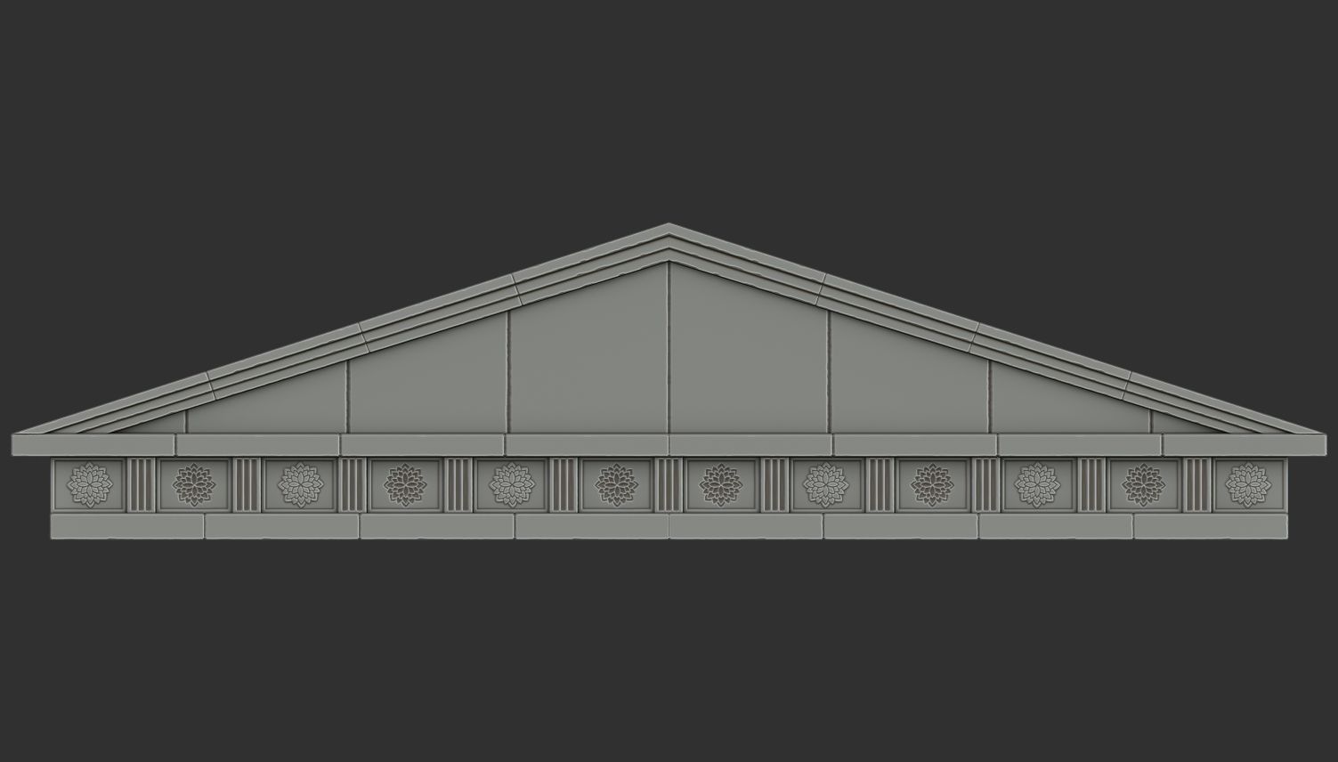 Roman Temple Low-poly 3D model_9