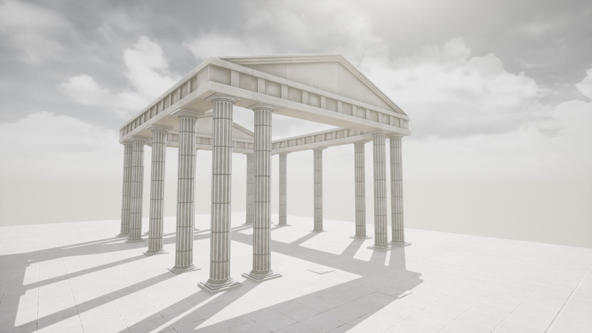 Roman Temple Low-poly 3D model_1