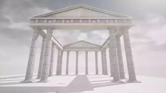 Roman Temple Low-poly 3D model