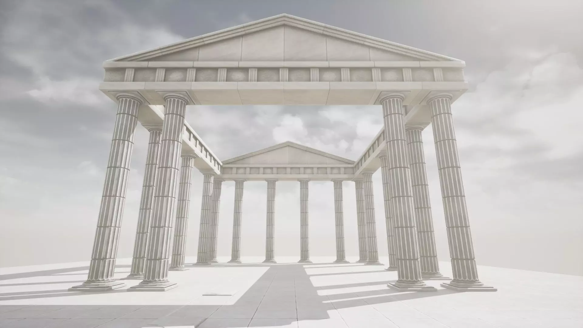 Roman Temple Low-poly 3D model_0