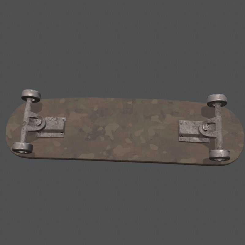Skateboard prop Low-poly 3D model_13