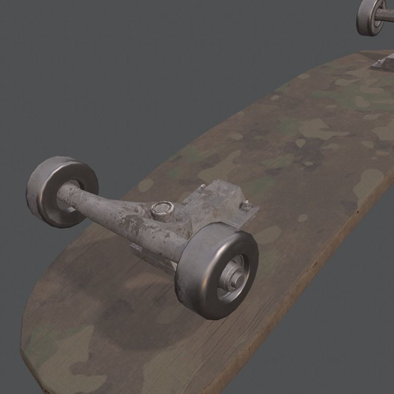 Skateboard prop Low-poly 3D model_12