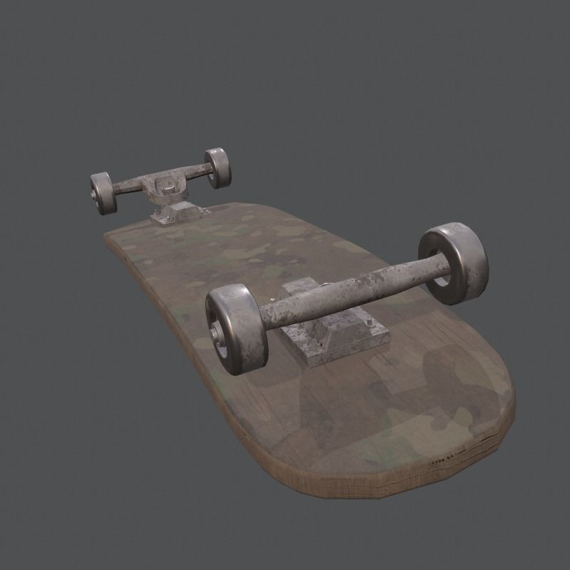 Skateboard prop Low-poly 3D model_11