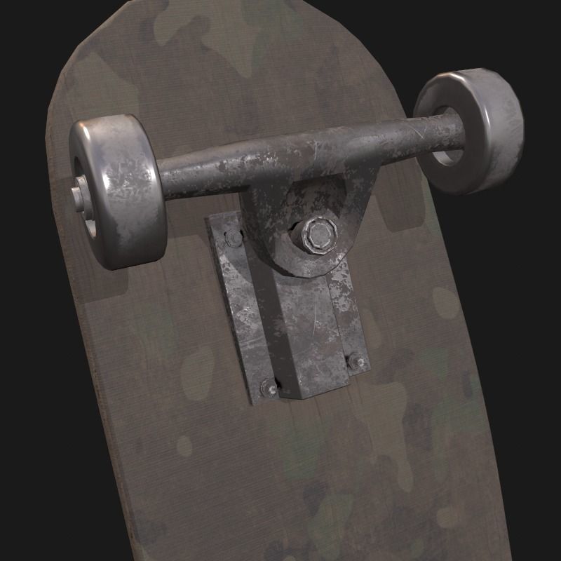 Skateboard prop Low-poly 3D model_3