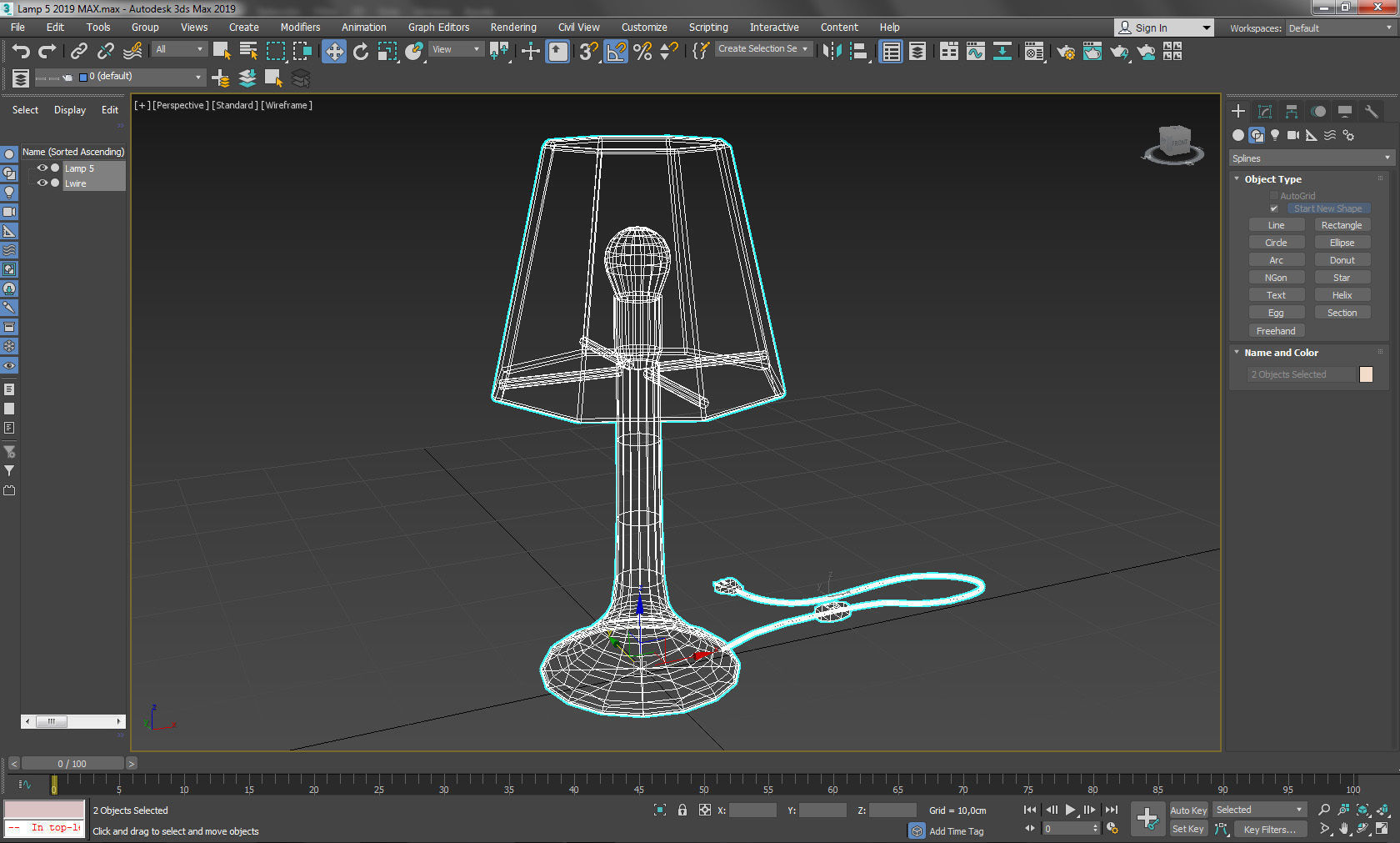 Modern Lamp 5 lowpoly Low-poly 3D model_8