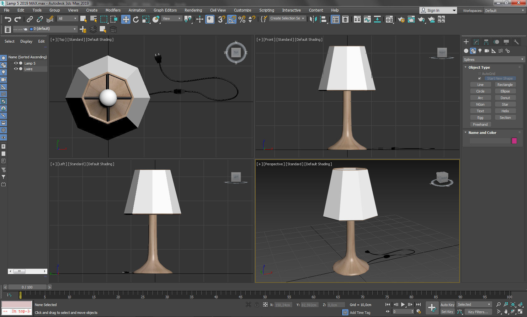 Modern Lamp 5 lowpoly Low-poly 3D model_6