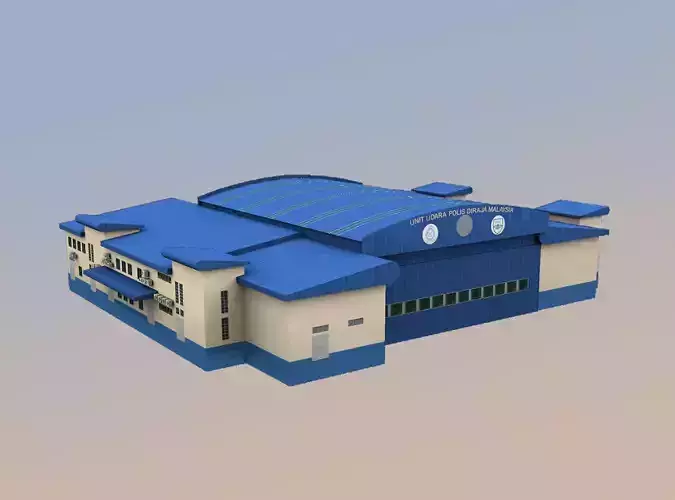 WBKK Police station Kota Kinabalu  Low-poly 3D model